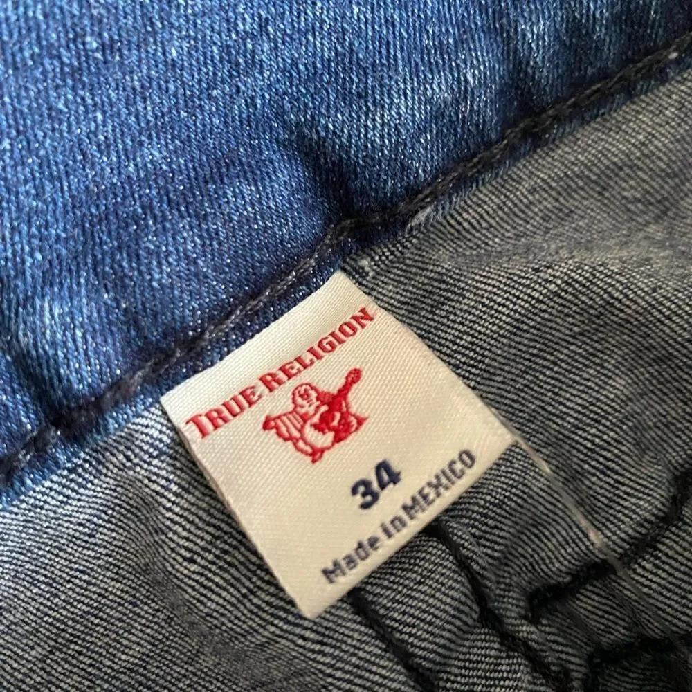 True‎ Religion Ricky Relaxed Straight Jeans Mens Size 34x30 Offset Blue